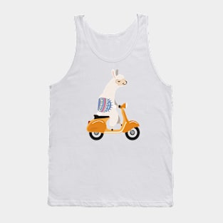 Chill llama drive motorcycle Tank Top